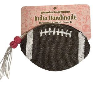 Wandering Moon Beaded Football Pouch Sports Theme Handbag Viral